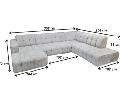 Mangohoutonline Bank Bilbao 5-zits U-opstelling Rechts White Mahom