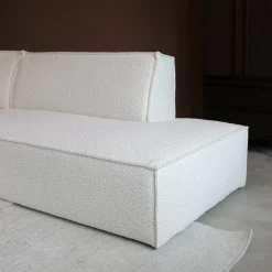 Mangohoutonline Bank Enzo 3-zits Links Bouclé Beige PEPP