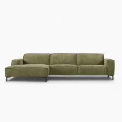 Mangohoutonline Bank River 3-zits Chaise Links Groen PEPP