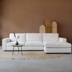 Mangohoutonline Bank Uno 3-zits Rechts Geweven Ivoor PEPP