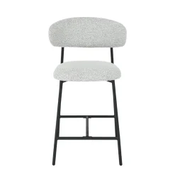 Mangohoutonline Barkruk Laon Beige met zwart onderstel Mahom