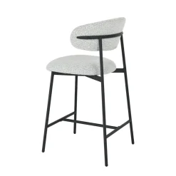 Mangohoutonline Barkruk Laon Beige met zwart onderstel Mahom