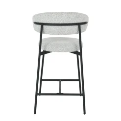 Mangohoutonline Barkruk Laon Beige met zwart onderstel Mahom