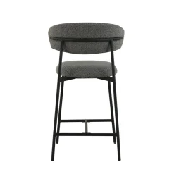 Mangohoutonline Barkruk Laon Donkergrijs met zwart onderstel Mahom