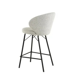 Mangohoutonline Barkruk Talence Beige met zwart onderstel Mahom