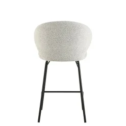 Mangohoutonline Barkruk Talence Beige met zwart onderstel Mahom