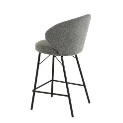 Mangohoutonline Barkruk Talence Donkergrijs met zwart onderstel Mahom