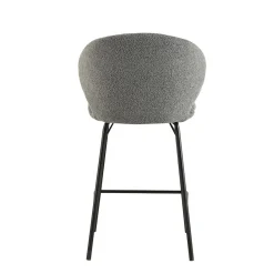 Mangohoutonline Barkruk Talence Donkergrijs met zwart onderstel Mahom