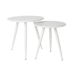 Mangohoutonline Bijzettafel Daven Wit (set van 2) Jacob Jenzens