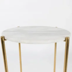 Mangohoutonline Bijzettafel Timpa Marmer Wit Jacob Jenzens