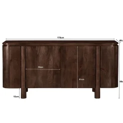 Mangohoutonline Dressoir Salano Brown 170 cm