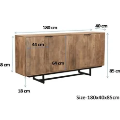 Mangohoutonline Dressoir Valdez 180 cm