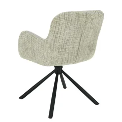 Mangohoutonline Eetkamerstoel Albi Lichtgrijs met zwart onderstel Mahom