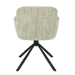 Mangohoutonline Eetkamerstoel Albi Lichtgrijs met zwart onderstel Mahom