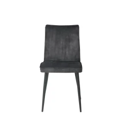 Mangohoutonline Eetkamerstoel Angers Antraciet met zwart onderstel Mahom