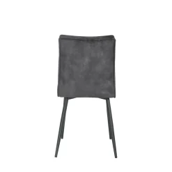 Mangohoutonline Eetkamerstoel Angers Antraciet met zwart onderstel Mahom