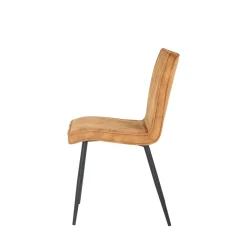 Mangohoutonline Eetkamerstoel Angers Cognac met zwart onderstel Mahom