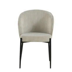 Mangohoutonline Eetkamerstoel Avignon Beige met zwart onderstel Mahom