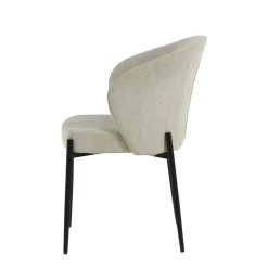 Mangohoutonline Eetkamerstoel Avignon Beige met zwart onderstel Mahom