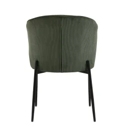 Mangohoutonline Eetkamerstoel Avignon Donkergroen met zwart onderstel Mahom