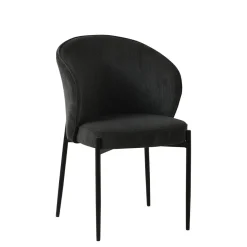 Mangohoutonline Eetkamerstoel Avignon Donkergrijs met zwart onderstel Mahom