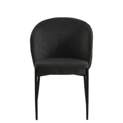 Mangohoutonline Eetkamerstoel Avignon Donkergrijs met zwart onderstel Mahom