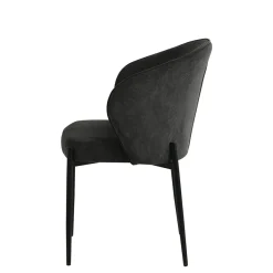 Mangohoutonline Eetkamerstoel Avignon Donkergrijs met zwart onderstel Mahom