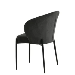 Mangohoutonline Eetkamerstoel Avignon Donkergrijs met zwart onderstel Mahom