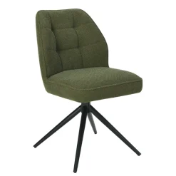 Mangohoutonline Eetkamerstoel Bayonne Donkergroen met zwart onderstel Mahom