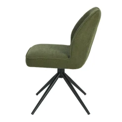 Mangohoutonline Eetkamerstoel Bayonne Donkergroen met zwart onderstel Mahom