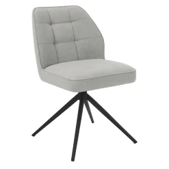 Mangohoutonline Eetkamerstoel Bayonne Grijs met zwart onderstel Mahom