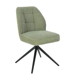 Mangohoutonline Eetkamerstoel Bayonne Lichtgroen met zwart onderstel Mahom