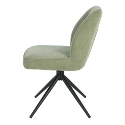 Mangohoutonline Eetkamerstoel Bayonne Lichtgroen met zwart onderstel Mahom