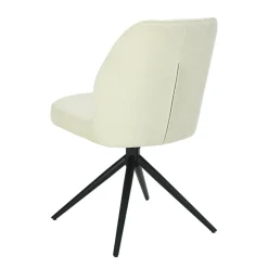 Mangohoutonline Eetkamerstoel Bayonne Lichtgrijs met zwart onderstel Mahom