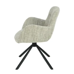 Mangohoutonline Eetkamerstoel Blois Lichtgrijs met zwart onderstel Mahom