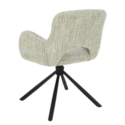 Mangohoutonline Eetkamerstoel Blois Lichtgrijs met zwart onderstel Mahom