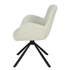 Mangohoutonline Eetkamerstoel Blois Wit met zwart onderstel Mahom