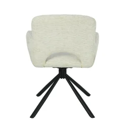 Mangohoutonline Eetkamerstoel Blois Wit met zwart onderstel Mahom