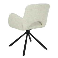 Mangohoutonline Eetkamerstoel Blois Wit met zwart onderstel Mahom