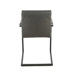 Mangohoutonline Eetkamerstoel Caen Antraciet met zwart onderstel Mahom