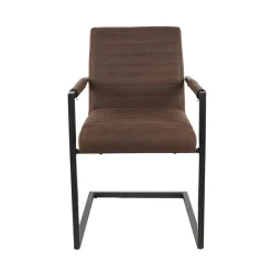 Mangohoutonline Eetkamerstoel Caen Bruin met zwart onderstel Mahom