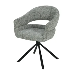 Mangohoutonline Eetkamerstoel Chinon Donkergrijs met zwart onderstel Mahom