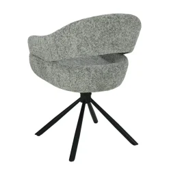 Mangohoutonline Eetkamerstoel Chinon Donkergrijs met zwart onderstel Mahom