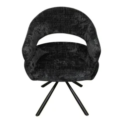 Mangohoutonline Eetkamerstoel Chinon Zwart met zwart onderstel Mahom