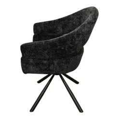 Mangohoutonline Eetkamerstoel Chinon Zwart met zwart onderstel Mahom