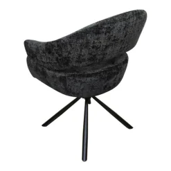 Mangohoutonline Eetkamerstoel Chinon Zwart met zwart onderstel Mahom