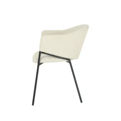 Mangohoutonline Eetkamerstoel Dijon Beige met zwart onderstel Mahom