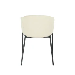 Mangohoutonline Eetkamerstoel Dijon Beige met zwart onderstel Mahom