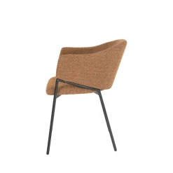 Mangohoutonline Eetkamerstoel Dijon Cognac met zwart onderstel Mahom