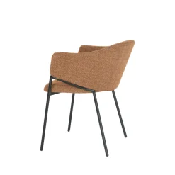 Mangohoutonline Eetkamerstoel Dijon Cognac met zwart onderstel Mahom